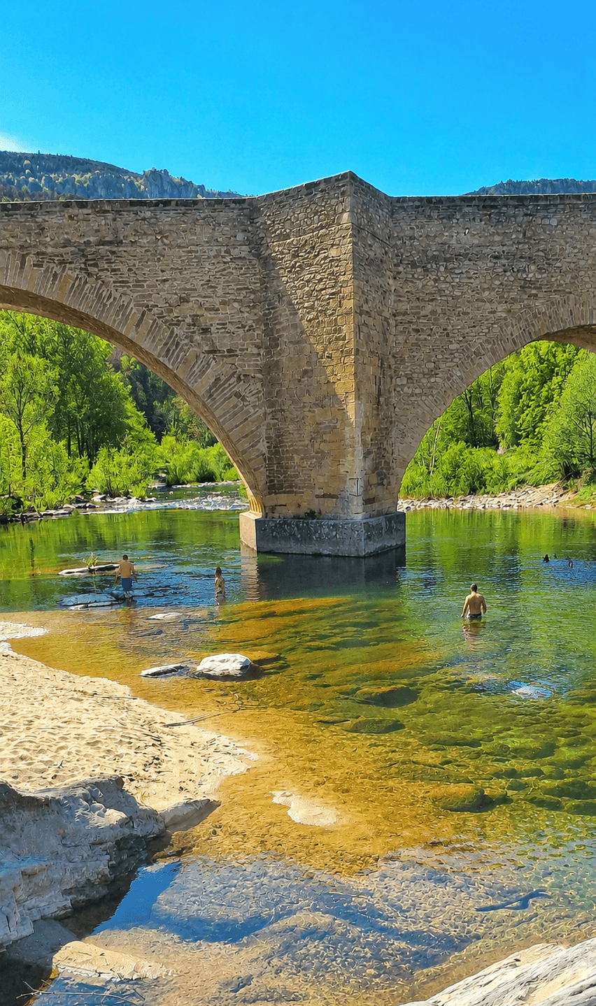 Plage au Camping le Pont du Tarn
