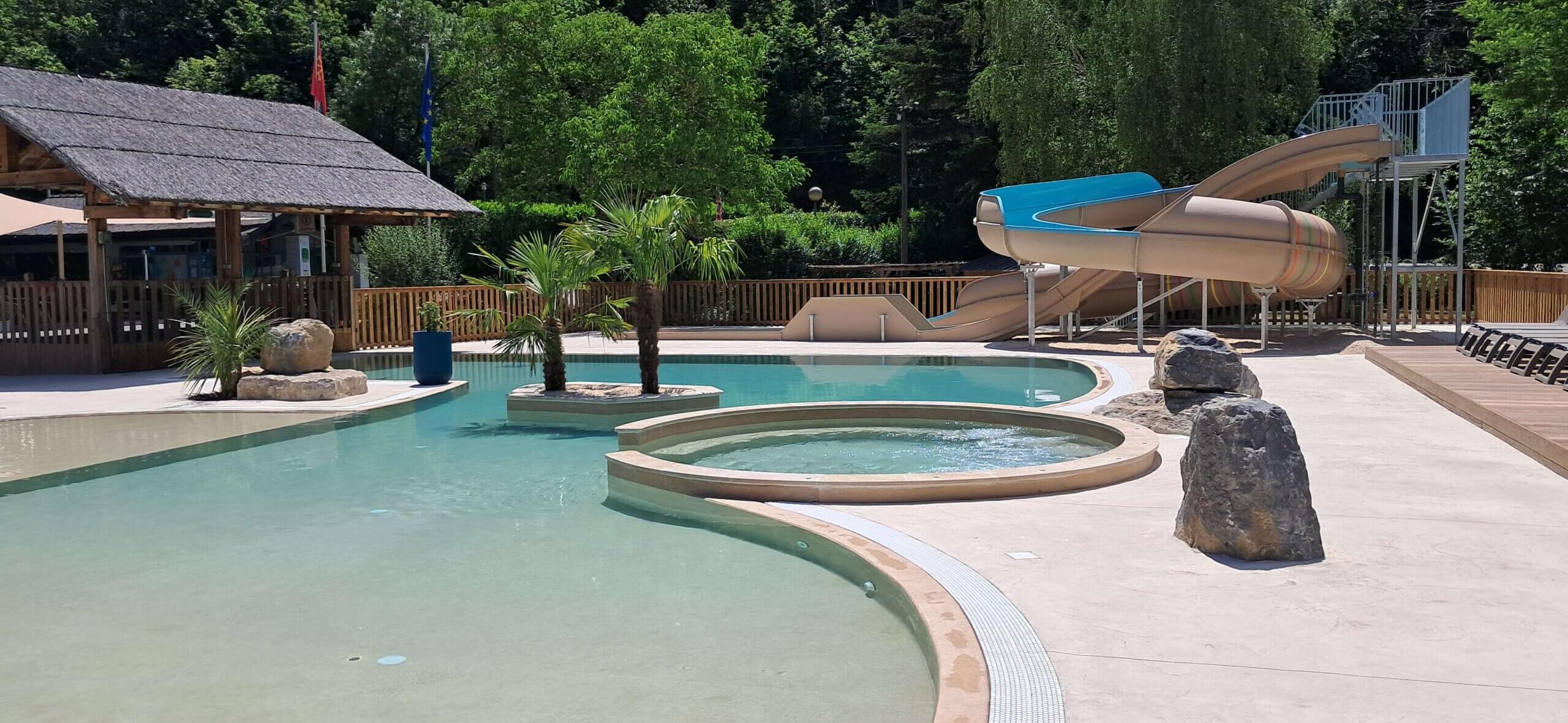 espace toboggans camping Lozère cévennes